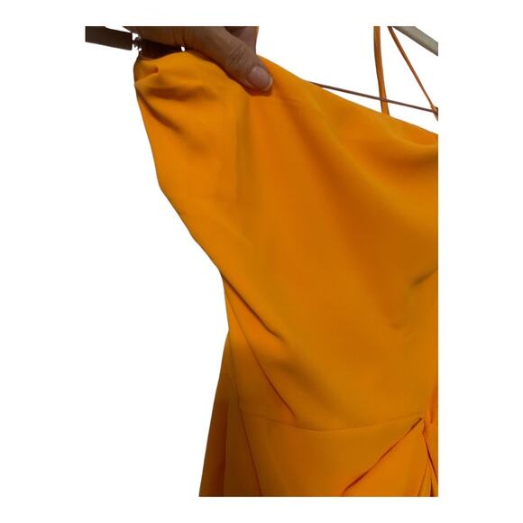 Amanda Uprichard Jasalina Mini Dress Cowl Neck Ruched Side Slit Koi Size Medium - Picture 15 of 15